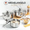 MICHELANGELO Stainless Steel Pot Set with Lids 1QT & 2QT
