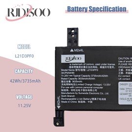RJDJSOO 42Wh L21D3PF0 L21M3PF0 Laptop Battery Compatible with IdeaPad 1-14IJL7 1-14IGL7 1-14IAU7 1-15IAU7 1-14ADA7 1-14ALC7 1-15ADA7 1-15ALC7 1-15IJL7 1-15IGL7 Series L21C3PF0 L21L3PF0 L21M3PF1