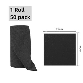 Jinavoty Microfibre Cleaning Cloth Roll Tear Cloths Washable Reusable Microfibre Towels Roll Soft Absorbent Kitchen Rags Cleaning Cloths for Kitchen Home Car (Black, 50 Sheets)