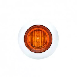 GCC 1 1/8" 3 LED Dual Function Mini Amber LED Lens Light Lamp Bezel Clearance Marker