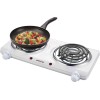 EUROSTAR ES204W Double Burner with Spiral Plates, White