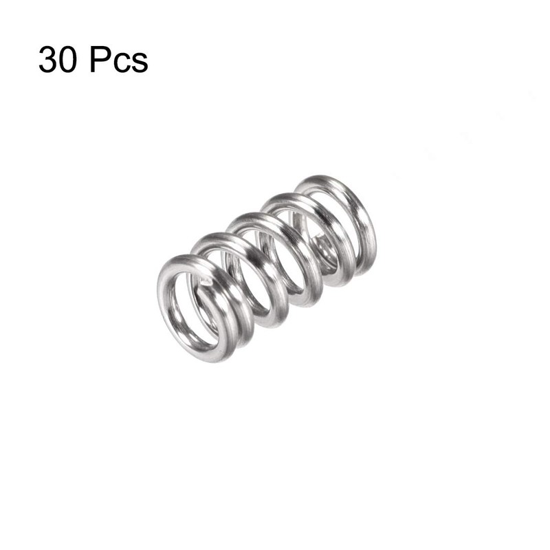 sourcing map Pack of 30 Compression Springs, 304 Stainless Steel,