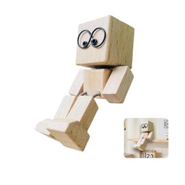 KLINNA Charming Small Wooden Figure The Swinging | Handmade Shaking Wooden Man Figure as Desk Decoration - Funny Wooden Doll for the Car, Wobbling Wooden Man