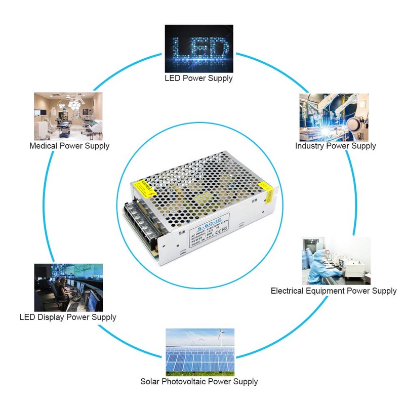 inShareplus 12V 5A 60W, DC Universal Regulated Switching Power Supply,