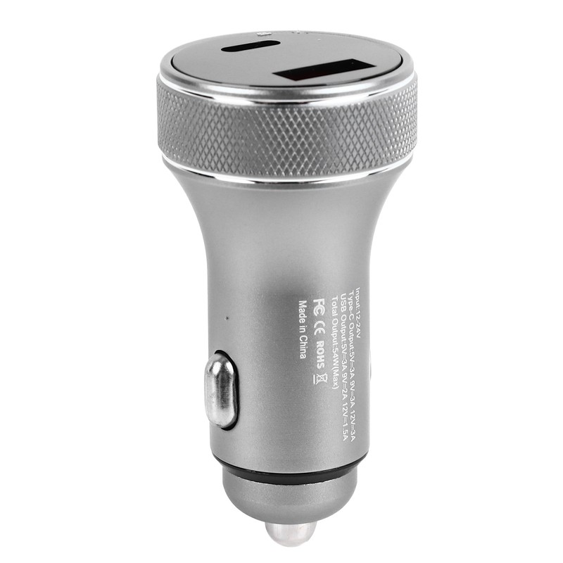 Car Charger Metal Digital Display Short Circuit Protection Fast Charging