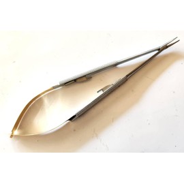 TC Castroviejo - Soporte para microagujas de 17,78 cm, curvado quirúrgico dental de acero inoxidable alemán