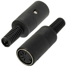 AERZETIX - C69596-2 set - DIN plug - female socket 5 way 180° - for soldering - for loudspeakers - colour black