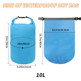 Desoto 2 Pcs Dry Bags Lightweight Dry Sacks Waterproof Dry Compression Sacks Ultimate Dry Sack for Outdoor Hiking Fishing Water Sports(10L Blue)