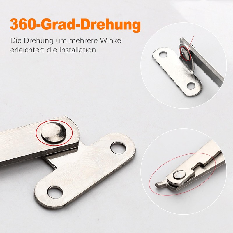OioTuyi Pack of 2 flap holders, flap hinge, all-metal folding