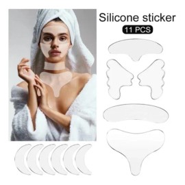 11 Piezas De Silicona Facial Antiarrugas Parche Se Puede Reu