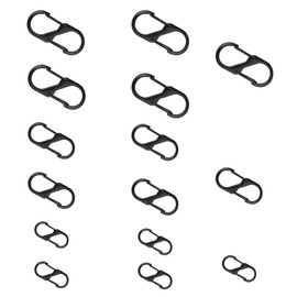 COMNICO Anti Theft Zipper Clips, 15pcs Alloy Dual Spring Zipper Pull Locks S Shaped Carabiner, Detachable Theft Deterrent Zipper Replacement Slider for Handbags Purse, Black