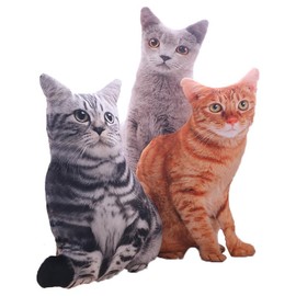 Maomoto Cat Shaped Plush Throw Pillow, 50 cm, 3D Simulation Cat Plush Stuffed Animal Cushion Pillow Toy for Kids,Sofa Chair Home Decor (grey)