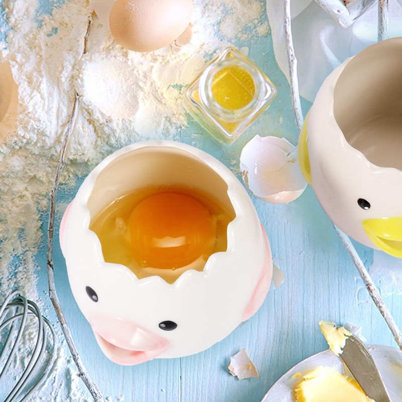 Cute Egg Separator, Ceramics Vomiting Chicken Egg Yolk Egg White