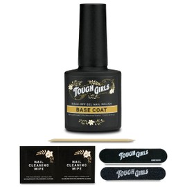 TOUGH GIRLS Gel Nail Polish Base Coat | Includes Soak-off UV Gel, Buffer, File, Cuticle Stick & Nail Wipes