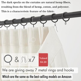 Valance Curtains 36" W x 15" L for Cafe Pinch Pleat Farmhouse Curtain for Small Window Natural Linen Kitchen Curtains 1 Panels