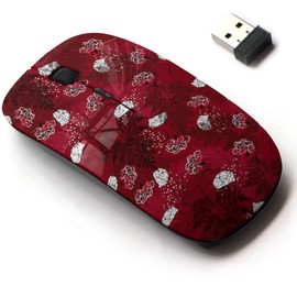 2.4G Wireless Mouse with Cute Pattern Design for All Laptops and Desktops with Nano Receiver - Dark Garden Floral