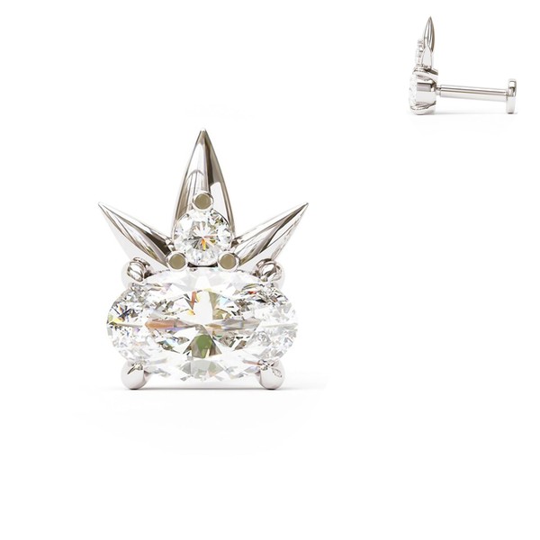 KUNASSHIR 16G Unicorn Cartilage Studs Internally Threaded Labret Piercings 925