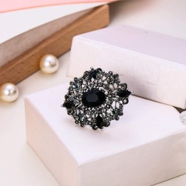 EVER FAITH Women's Austrian Crystal Wedding Banquet Vintage Style Hollow Out Flower Pin Vintage Brooch Pins Clothing Jewelry, Crystal, Crystal