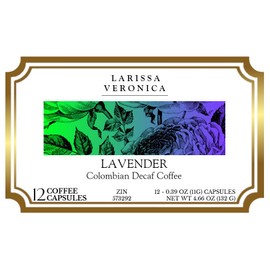 Lavender Colombian Decaf Coffee (Single Serve K-Cup Pods) (Gourmet, Naturally Flavored, Whole Coffee Beans) (12 pods, ZIN: 573292)