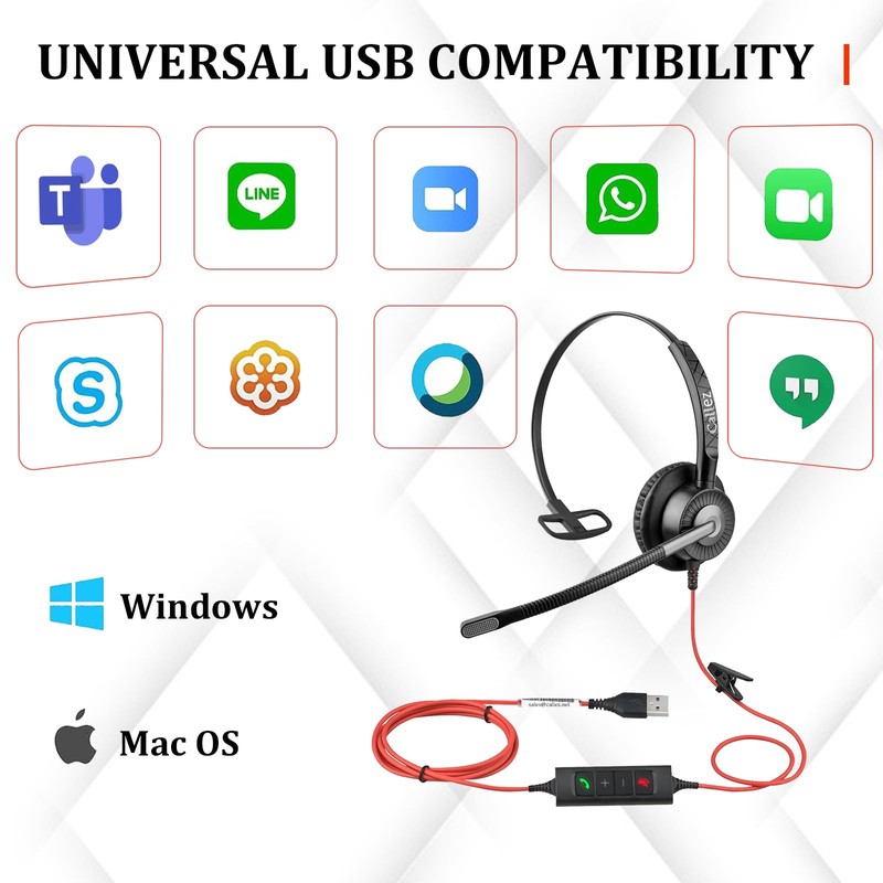 Callez USB Headset with ENC 2 Noise Cancelling Mics for