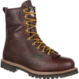 Georgia Boot Men's 8" Lace-to-Toe Work Boot, Chocolate, 8 M US
