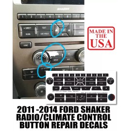 World Graphix 2011-14 FORD RADIO CLIMATE CONTROL BUTTON REPAIR DECALS FORD MUSTANG SHAKER