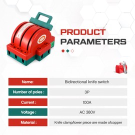 Relaxweex Disconnect Knife Switch Double Power Disconnect Switch(100a 38v 3 Pole,Orange)
