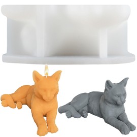 XIAOSHUI Cat Mold Cat Candle Mold Animal Mold Cat Resin Casting Molds Cat Silicone Molds for Candle Home Decorate Mold Candle Making Wax Candles Resin Clay Craft
