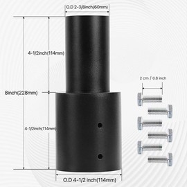 Heavy-Duty 4 Inch Round Pole Slip Fitter Adapter – Universal Metal Mounting Bracket for LED Parking Lot Lights, Shoebox Lighting, Street Lights – Weather-Resistant Black Outdoor Design