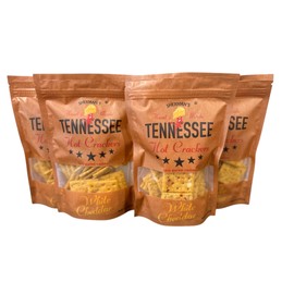 Sherman's Tennessee Hot Crackers, White Cheddar Flavor. 4 pack. (6oz each), Spicy Snack Crackers.