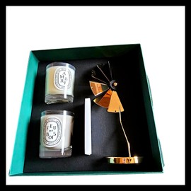 DIPTYQUE Ambre (Amber) & Feu de Bois (Firewood) Scented Candle Carousel Gift Se
