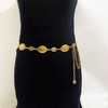 Vintage Oval Carved Metal Waist Chain for Women – Retro