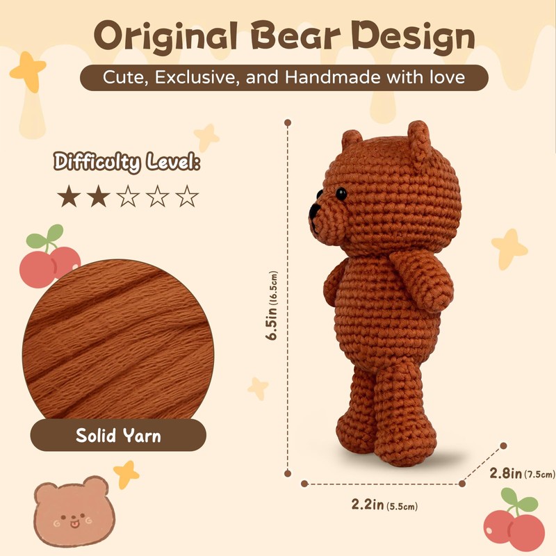 Amorloop Crochet Kit for Beginners – Easy-to-See Stitches Yarn, Pre-Started