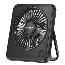 ivoler USB Desk Fan, Mini Portable Quiet Cooling Fan with 3 Speeds for PC, Home, Office, or Travel - Black