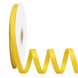 Ribreeze 3/8 inch Yellow Grosgrain Ribbon 50 Yards for Gift Wrapping Weddings DIY Floral Decor Sewing & More