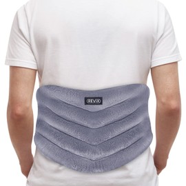 REVIX Microwavable Heating Pad for Back, Extra Large Microwave Heated Pack with Moist Heat for Waist, Stomach, and Shoulder, Unscented Hot or Cold Pack, Gray