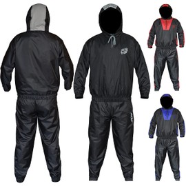 AQF AQF Heavy Duty Sauna Sweat Track Suit Weight Reduction Slimming Boxing Gym Belt Multi Colour (Black, 3X-Large)