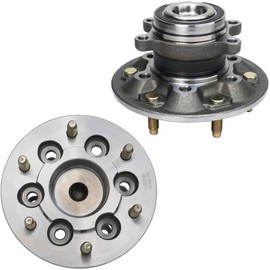 Detroit Axle - RWD Front Wheel Hub & Bearing Assembly + Upper Suspension Ball Joint Replacement for 2009-2012 GMC Canyon Chevy Colorado (ABS Model) - 4pc Set