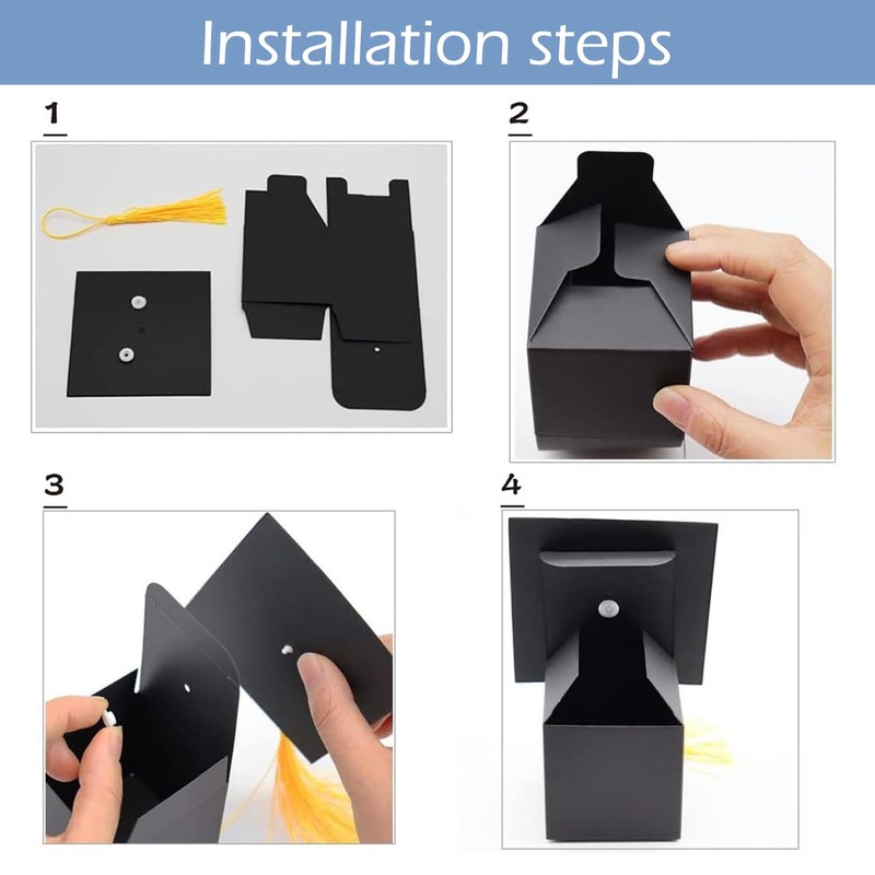 12 Pcs Graduation Caps box, Doctoral Caps Shaped Gift Box,