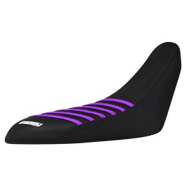 Yamaha Raptor 700 700R Gripper Seat Cover 2006-2024 ALL BLACK / PURPLE RIBS #193