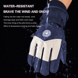 ProudDemon Men's Waterproof Winter Ski Gloves, Women's Gloves, Warm Touch Screen Gloves with Elastic Wrist Strap, Suitable for Outdoor Travel, Skiing and Other Outdoor Activities