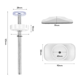 8pcs Baby Gate Extension Rods Kit, 4 Dog Gate Wall Protector with 4 Pet Stair Gate Screws, Baby Gate Threaded Spindle Rods for Protecting Baby Pet