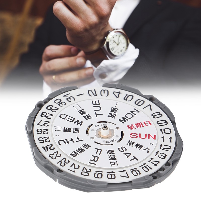 VJ33 Watch Movement Replacement Day Date Calendar Movement Watch Repair