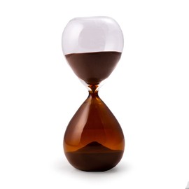 Bey-Berk Phillip 60-Minute Sand Timer (Amber), 9.5" Dual-Tone and Clear Hand-Blown Glass Hourglass with Colored Sand