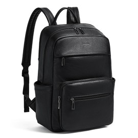 Mroede Laptop Backpack for Women Leather Work Backpack Purse Large Fashion 15.6" Computer Backpack for Travel College,Black