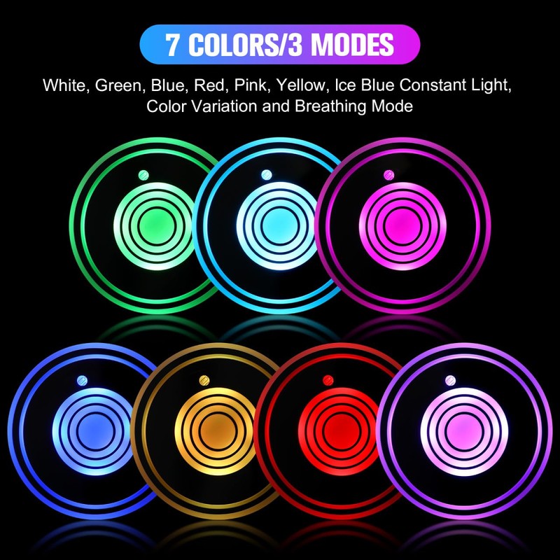 ledmomo Coaster for Car, LED Coaster LED Drink Holder, Car