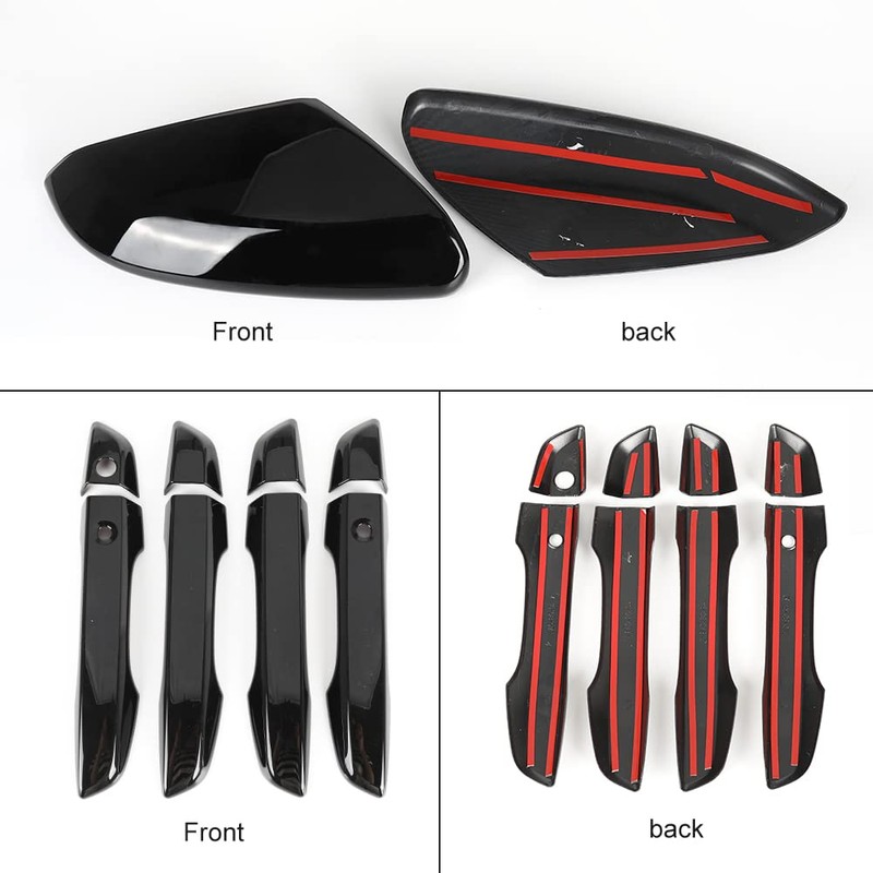 Side Mirror Cover Cap + Door Handle Covers Kit Compatible