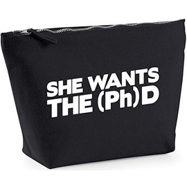 Hippowarehouse She Wants the Ph(D) printed make up cosmetic wash bag 18x19x9cm