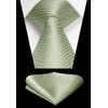 HISDERN Men's Tie Wedding Checked Ties Handkerchief Flowers Elegant Classic