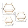 Sagebrook Home Set of 3 Hexagon Shaped Wall Shelves -